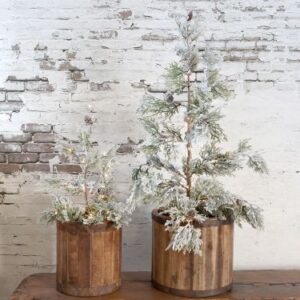 Albero di Natale innevato con LED Fleur Chic Antique H90 cm
