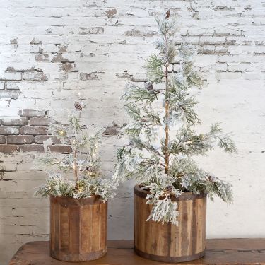Albero di Natale innevato con LED Fleur Chic Antique H90 cm
