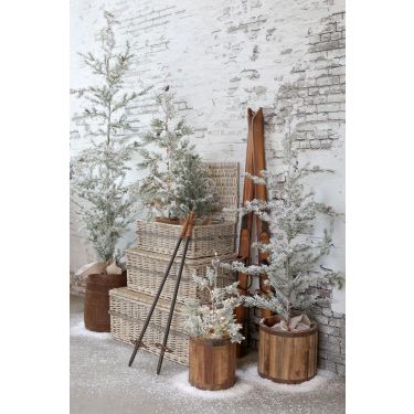Albero di Natale innevato con LED Fleur Chic Antique H90 cm - immagine 4