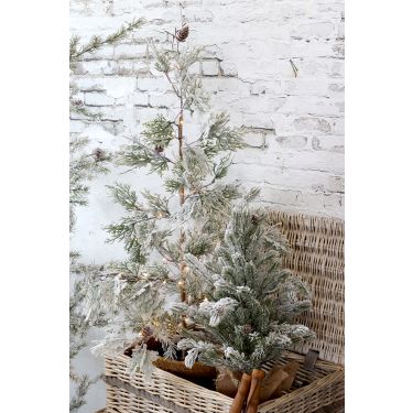 Albero di Natale innevato con LED Fleur Chic Antique H90 cm - immagine 5