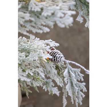 Albero di Natale innevato con LED Fleur Chic Antique H90 cm - immagine 7