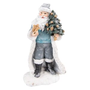 Babbo Natale decorativo grigio 11 × 9 × 21 cm Clayre & Eef
