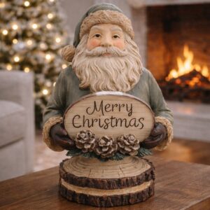 Babbo Natale decorativo beige e marrone 21 × 16 × 31 cm Clayre & Eef