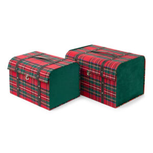 Set 2 bauli tartan Nuvole di Stoffa