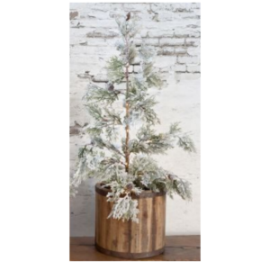Albero di Natale innevato con LED Fleur Chic Antique H90 cm