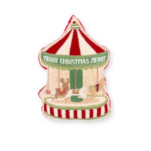 Cuscino ricamato a forma di giostra Vintage Toys – Nuvole di Stoffa