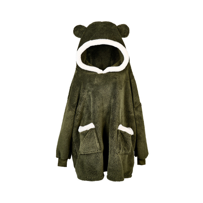 Hoodie large verde con cappuccio Nuvole di Stoffa
