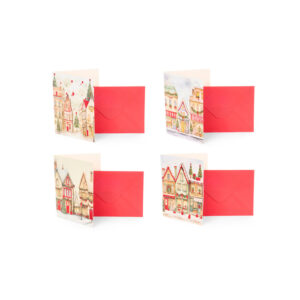 Set 4 biglietti regalo case pop-up Nuvole di Stoffa