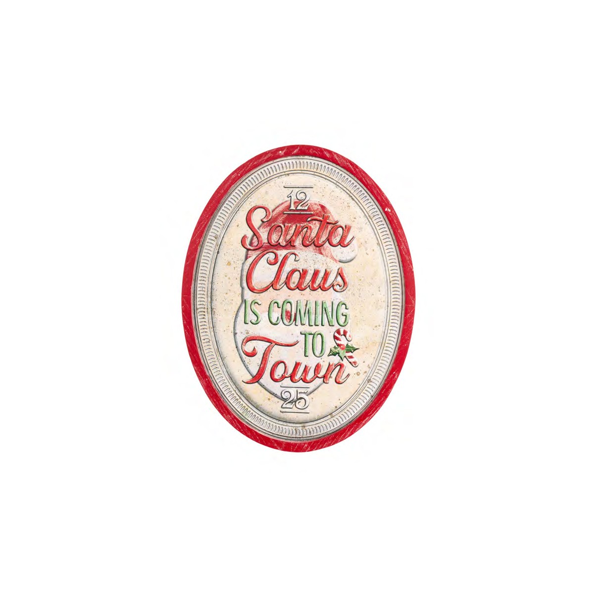 Targa natalizia Santa Claus is Coming – Nuvole di Stoffa