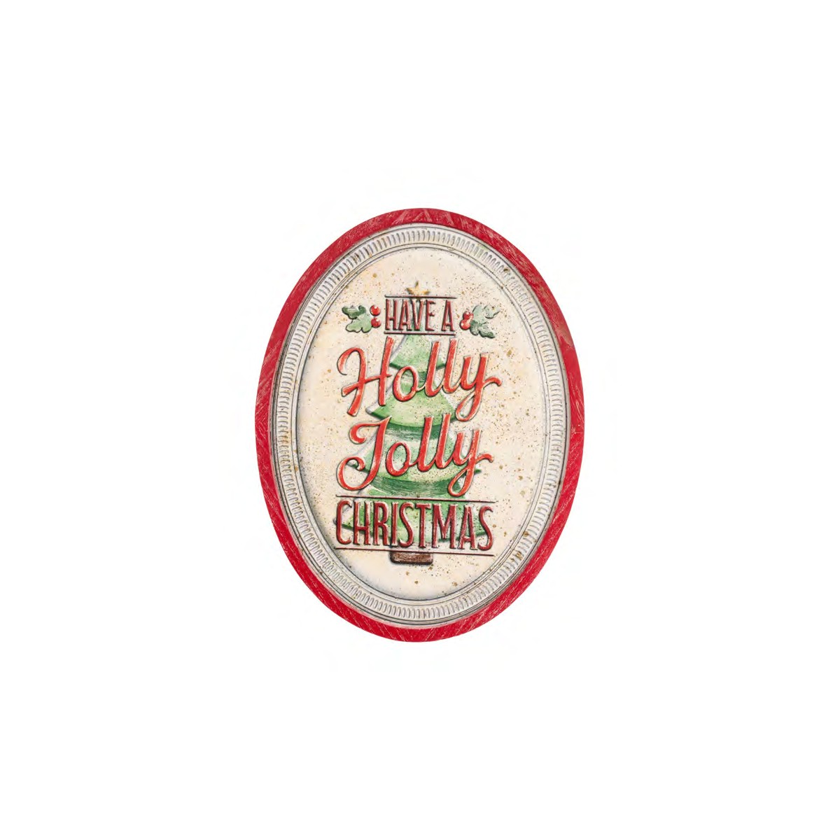 Targa natalizia Holly Jolly Christmas – Nuvole di Stoffa