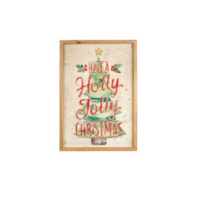 Quadro natalizio Holly Jolly Christmas – Nuvole di Stoffa