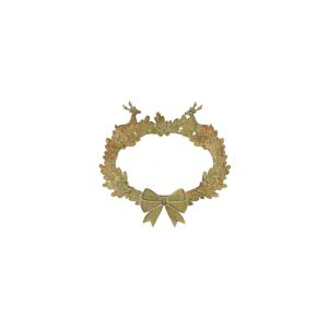 Ghirlanda ovale intrecciata con renne Silent Gold – Nuvole di Stoffa