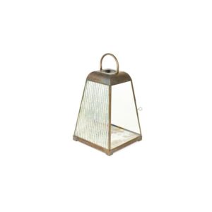 Lanterna trapezoidale in metallo e vetro H 46 cm – Nuvole di Stoffa