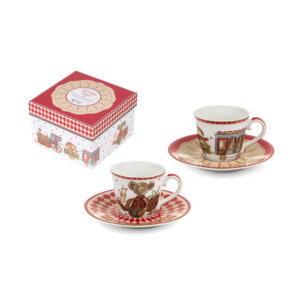 Set 2 tazzine con piattino Vintage Toys Nuvole di Stoffa