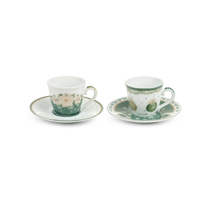 Set 2 tazzine con piattino Silent Gold Nuvole di Stoffa