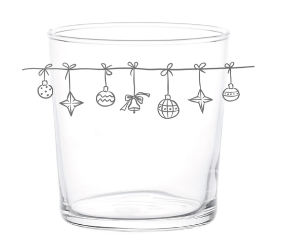 6 Bicchieri 35cl decorazione palline - Simple Day