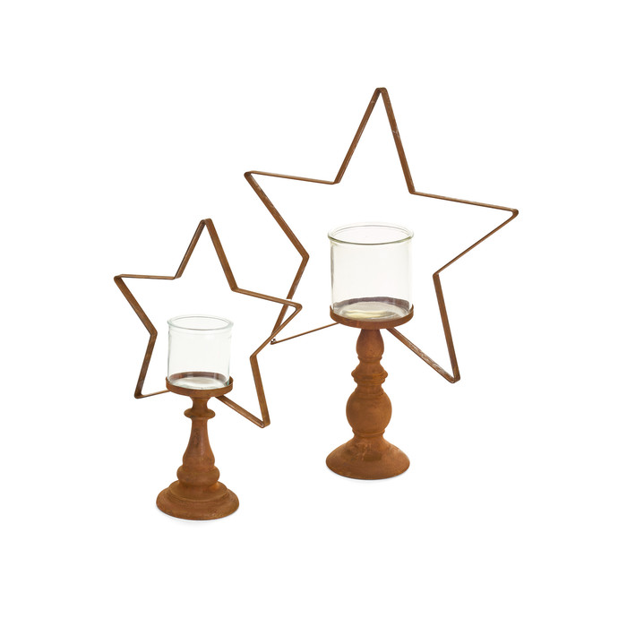 Set 2 stelle portacandela corten Nuvole di Stoffa