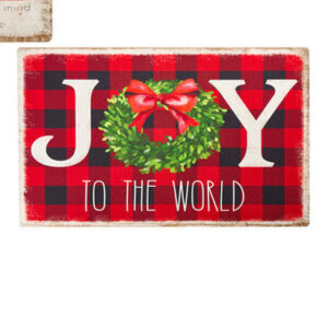 Tappeto gommato Joy tartan rosso Nuvole di Stoffa