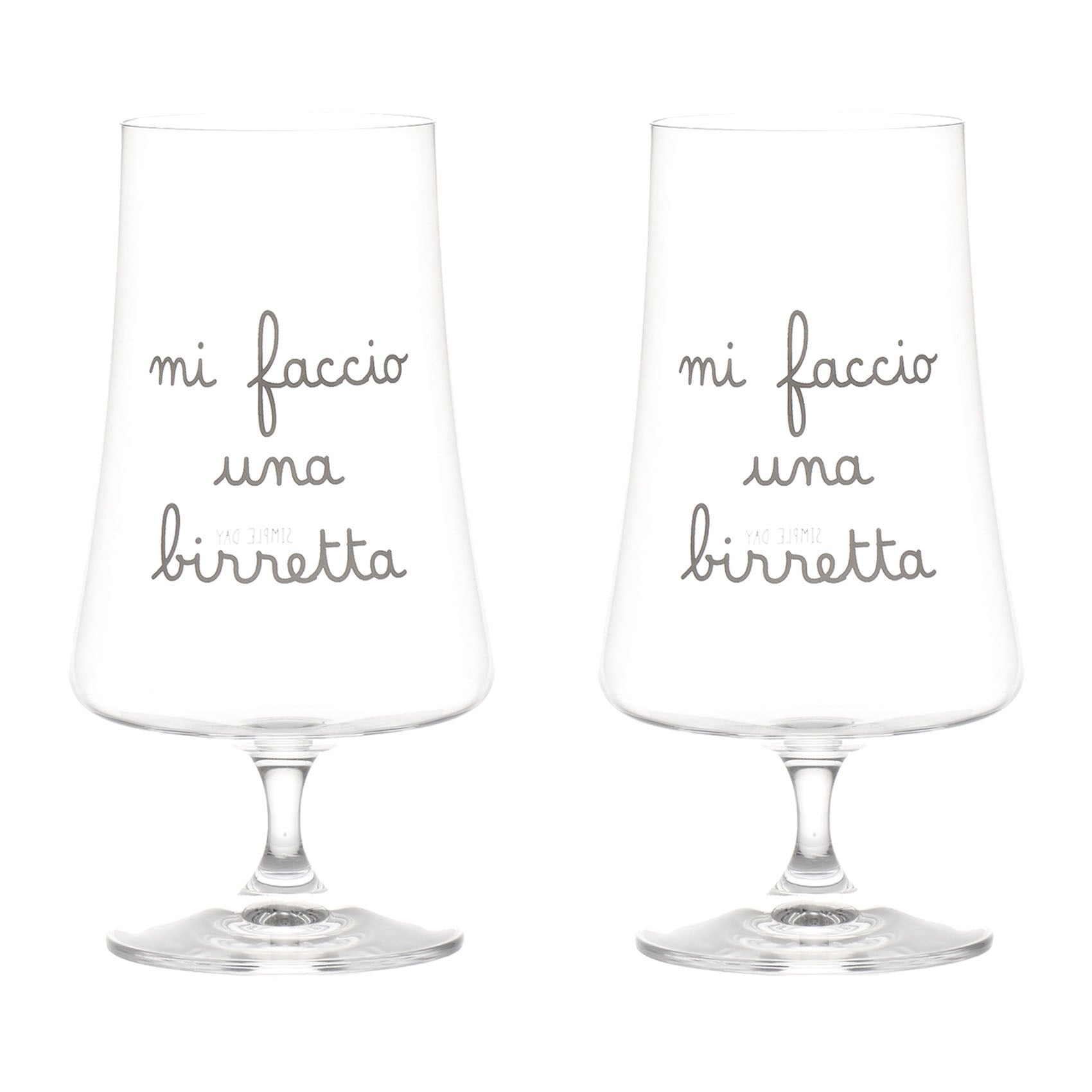 Set 2 Bicchieri birra Mi faccio una birretta - 55cl Simple Day - immagine 2