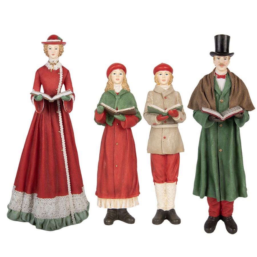 Coro di Natale rosso e verde, set di 4 13 × 12 × 40 cm Clayre & Eef