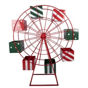 Ruota panoramica decorativa rossa e verde 137 × 50 × 160 cm Clayre & Eef