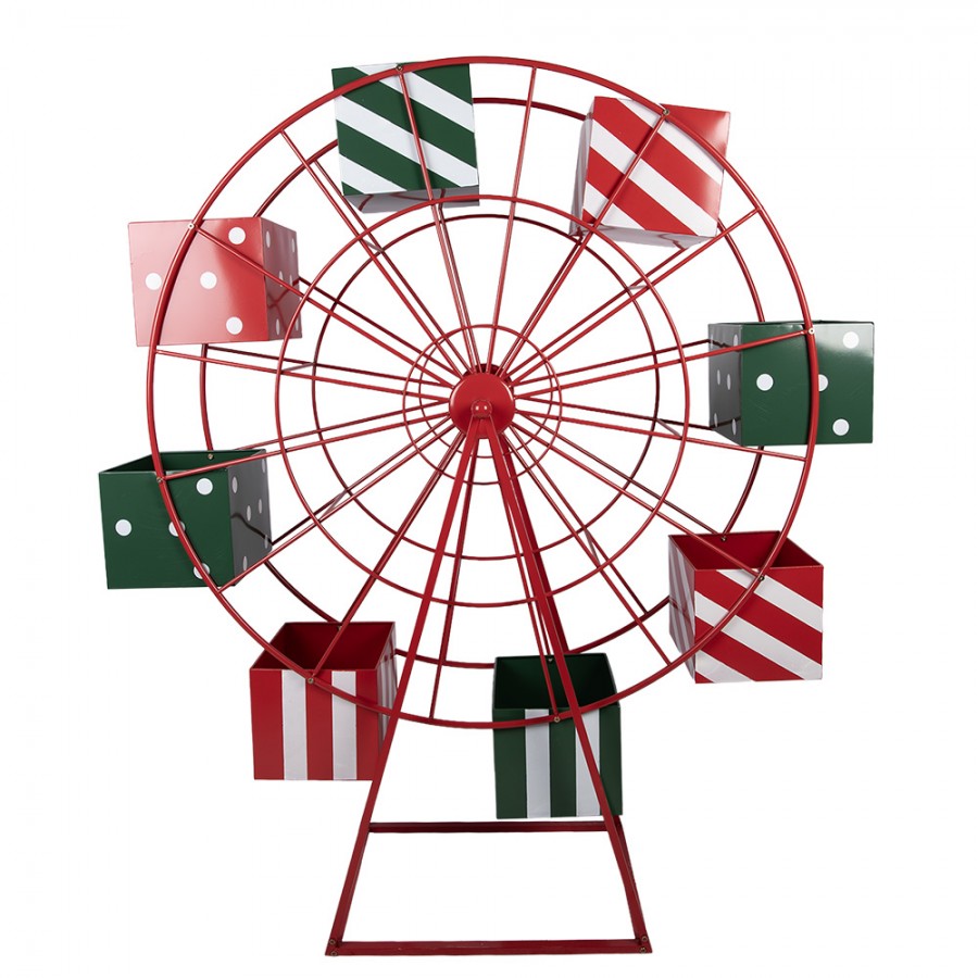 Ruota panoramica decorativa rossa e verde 137 × 50 × 160 cm Clayre & Eef