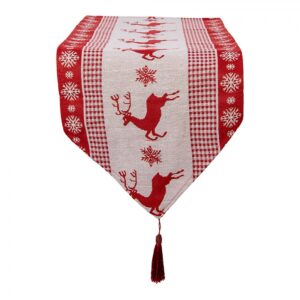 Runner natalizio rosso e beige 33 × 180 cm Clayre & Eef