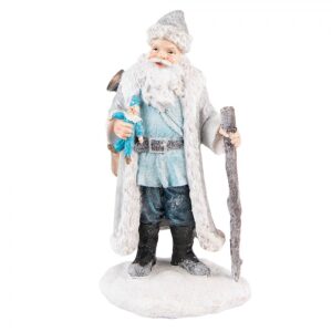 Babbo Natale decorativo grigio 11 × 9 × 21 cm Clayre & Eef