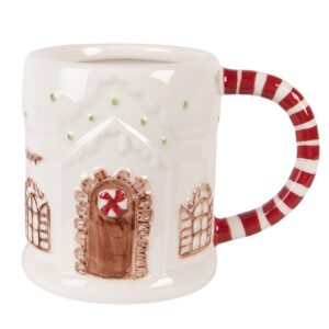 Tazza casetta di pan di zenzero bianca e marrone 400 ml Clayre & Eef
