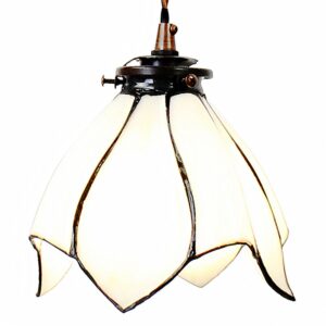 Lampada a sospensione Tiffany bianca Ø 18 × 115 cm Clayre & Eef