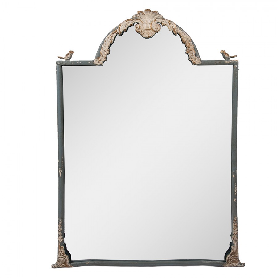 Specchio da parete blu e beige 60 × 3 × 91 cm Clayre & Eef