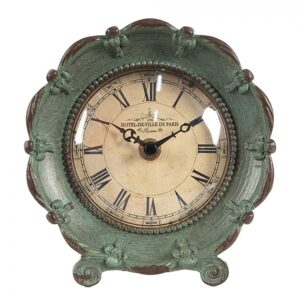 Orologio da tavolo verde e beige 15 × 7 × 16 cm Clayre & Eef