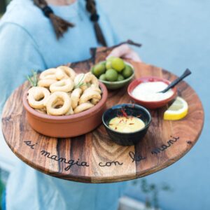 Tagliere tondo Si mangia con le mani Simple Day